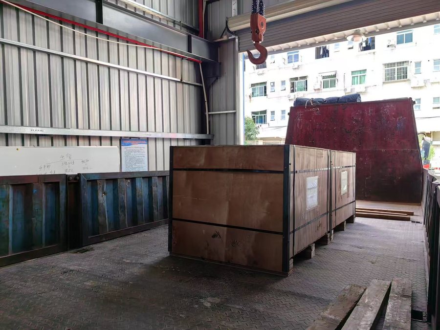 Finished mold bases being loaded for dispatch